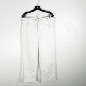 J. CREW Factory White Elastic Waist High Rise Jeans, Size 32